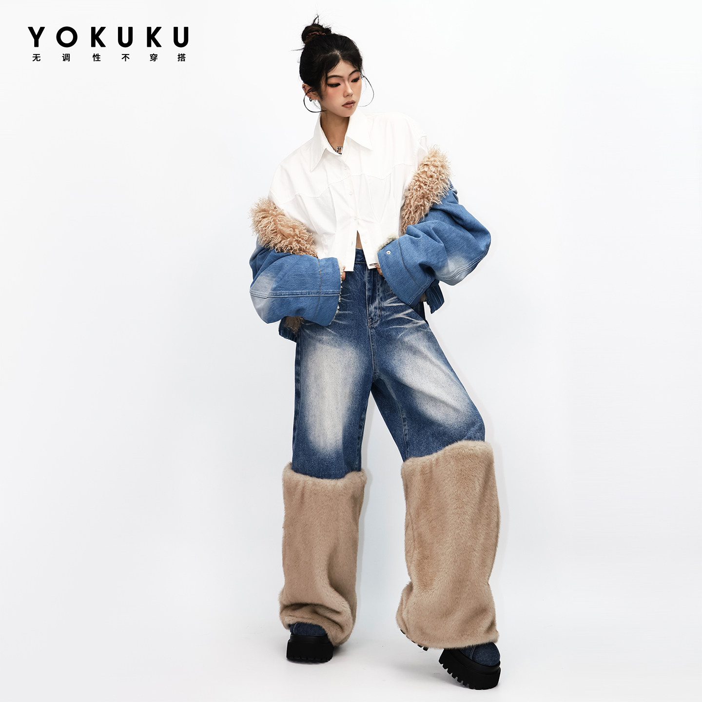 哟酷酷（野生花园）美式潮酷上衣女宽松百搭保暖厚款棉服外套女,淘宝优惠券,粉丝福利购,淘宝优惠卷