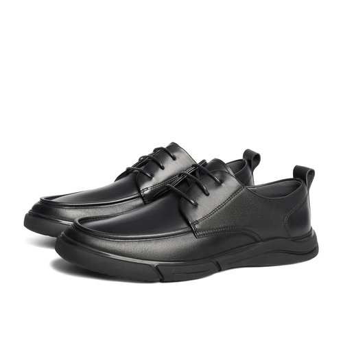 森达休闲皮鞋男款秋冬商场同款舒适简约通勤系带平底皮鞋JDZ01DM4 - 图3