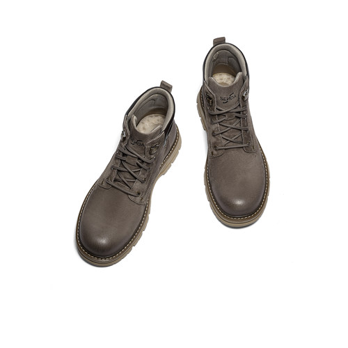 森达马丁靴男2025冬新商场同款户外机车风休闲工装皮靴2AK01DD5 - 图1