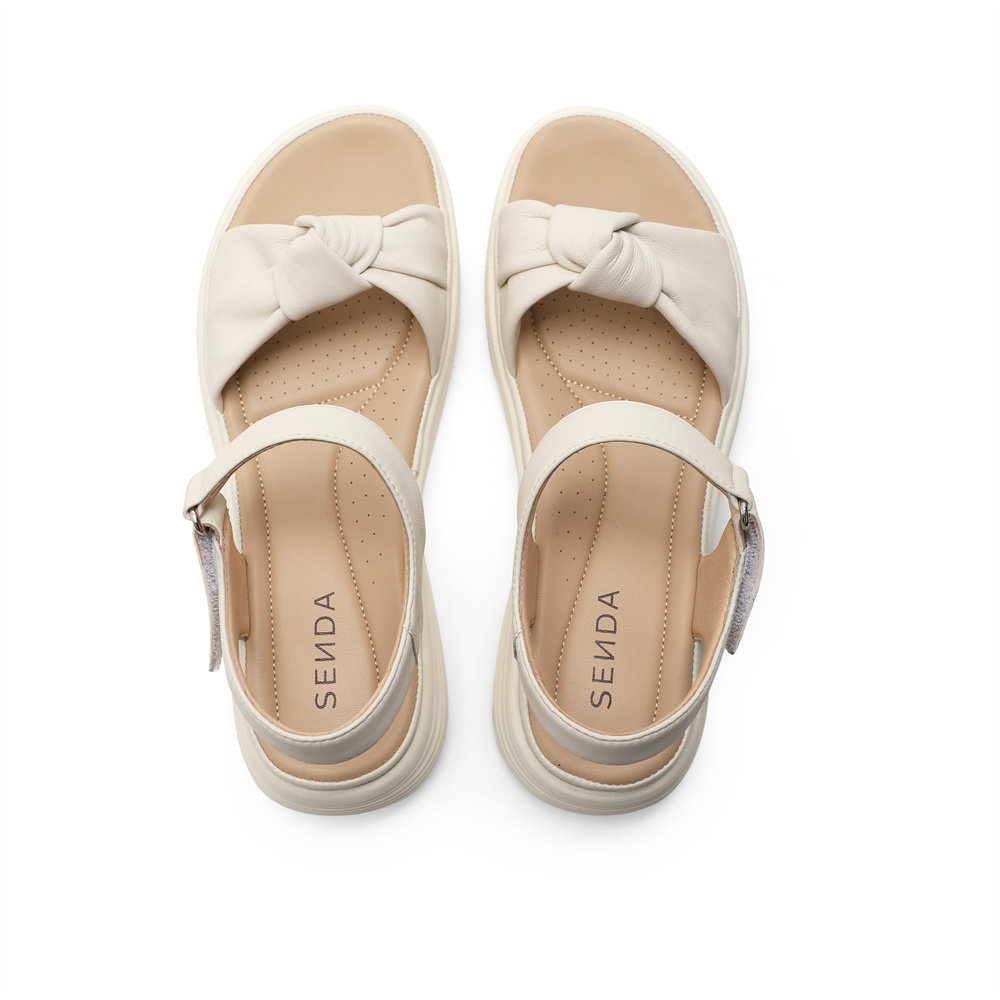 森达皮凉鞋女鞋夏商场同款舒适厚底软底羊皮休闲凉鞋SLV02BL4,淘宝优惠券,粉丝福利购,淘宝优惠卷