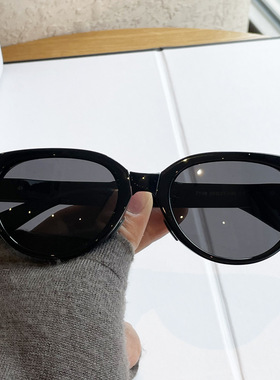 韩版可折叠偏光太阳镜女美式猫眼墨镜时尚潮网红白色个性太阳眼镜