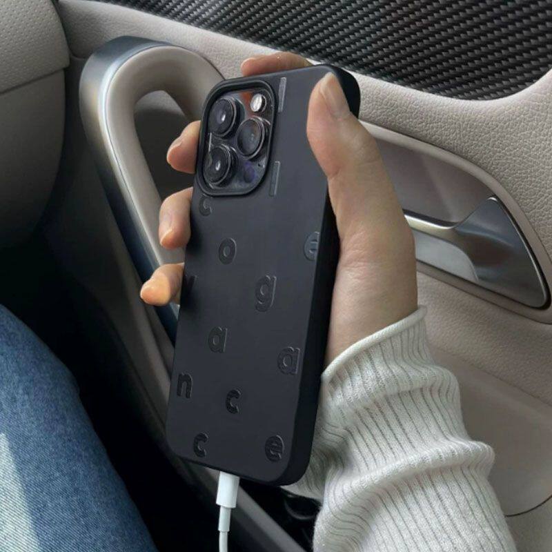 小众极简ins风黑色英文适用11苹果14ProMax手机壳iPhone15磨砂薄16新款12Pro软13Promax防摔13潮牌ins个性xr