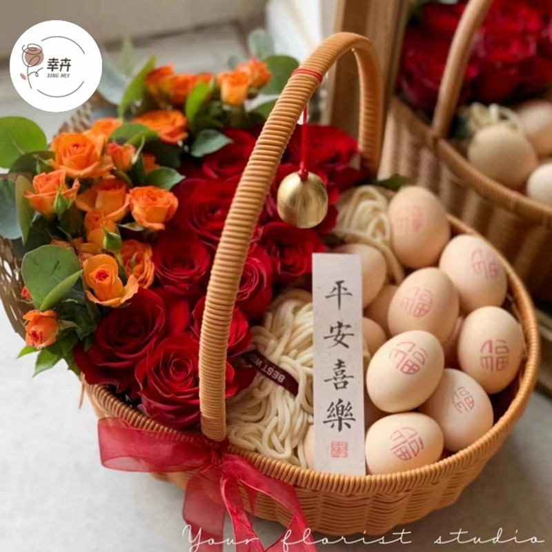 鸡蛋花篮手工编织插花鲜花干花水果花束篮子竹编坐月子闺蜜手提篮,淘宝优惠券,粉丝福利购,淘宝优惠卷