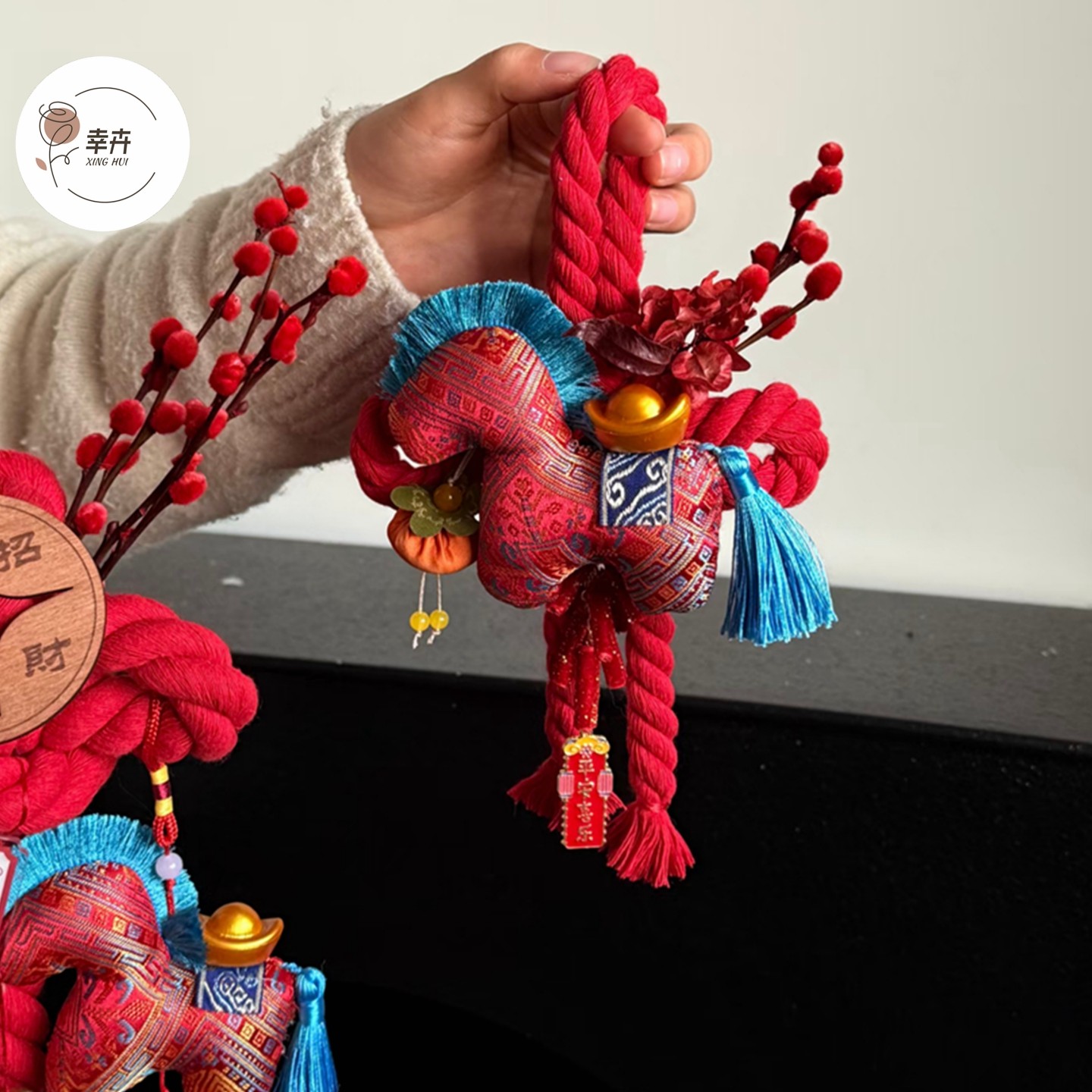 新年门挂中国结棉线绳万字结手工DIY材料包 车挂背景墙挂件装饰,淘宝优惠券,粉丝福利购,淘宝优惠卷