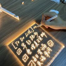 Erasable luminous message board ins acrylic small whiteboard desktop note board cozy couple 3d small night light