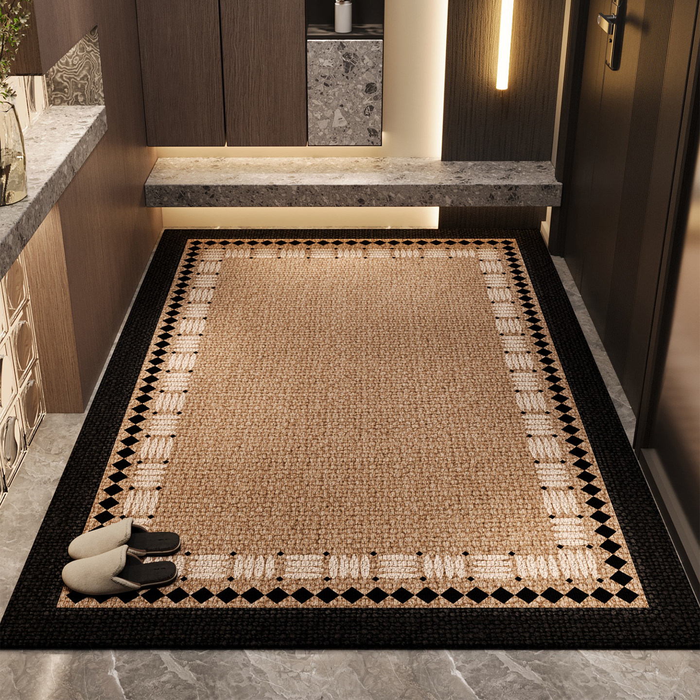 入户门地垫玄关大门口进门脚垫防滑耐脏除尘美式复古地毯家用脚毯,淘宝优惠券,粉丝福利购,淘宝优惠卷