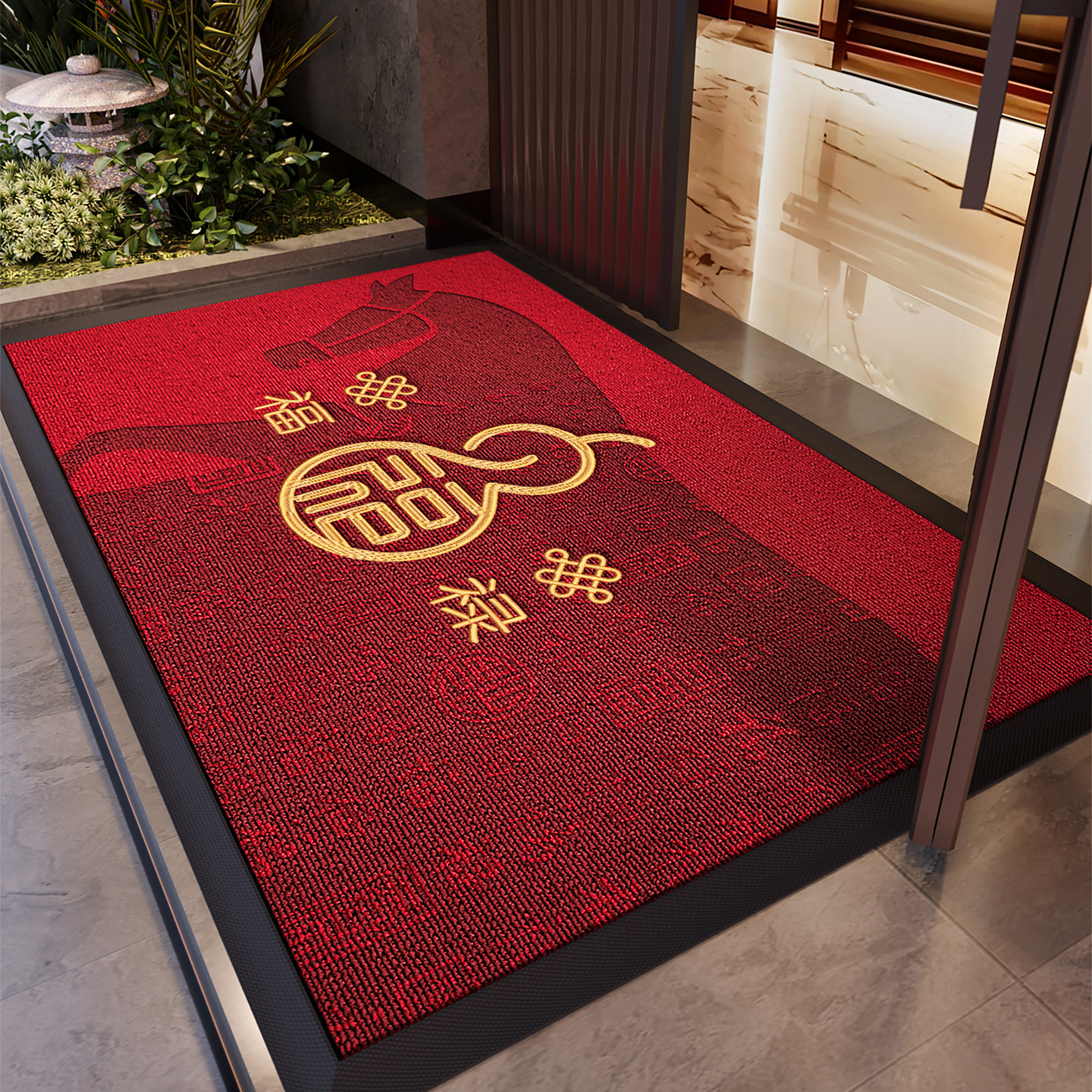 入户门地垫红色新年玄关大门口进门脚垫喜庆门外防滑除尘耐脏耐磨,淘宝优惠券,粉丝福利购,淘宝优惠卷