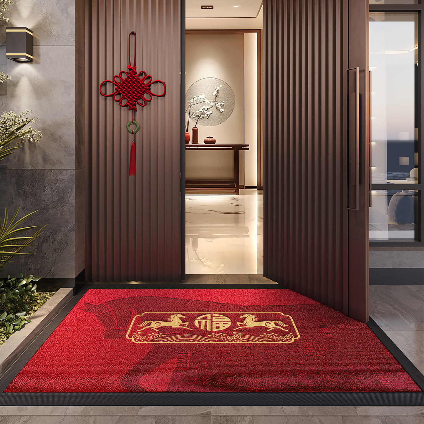 入户门地垫红色新年玄关大门口进门脚垫喜庆门外防滑除尘耐脏耐磨,淘宝优惠券,粉丝福利购,淘宝优惠卷