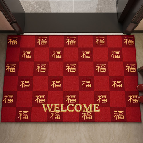 红色喜庆马年2026新款入户门地垫防滑玄关大门口进门脚垫室内地毯 - 图2
