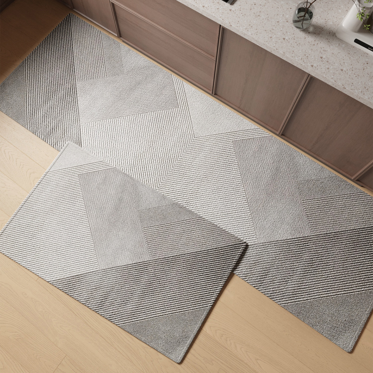 Kitchen strip floor mat Belgian velvet carpet light luxury high-end sense long home restaurant door non-slip wear-resistant foot mat