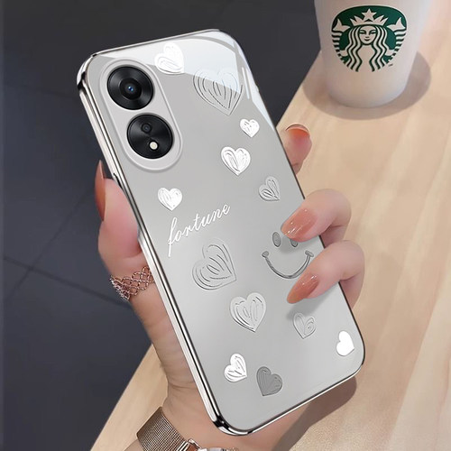适用于OPPOA1x新款手机壳时尚创意渐变爱心简约ins风OPPOPHJ110金属漆玻璃保护套全包边防摔壳 - 图2