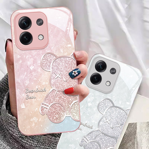 适用红米Note13手机壳新款12 turbo奢华玻璃12TPro全包钻石炫彩小熊11SE个性女防摔10Pro保护套卡通9高级感14 - 图1