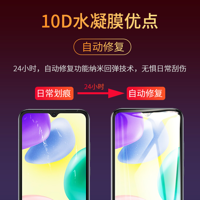 适用红米10a手机膜米a10钢化水凝膜redmi10a全屏覆盖ml10a护眼抗蓝光mi10软膜全包边小米十保护防摔hm10a贴膜 - 图1