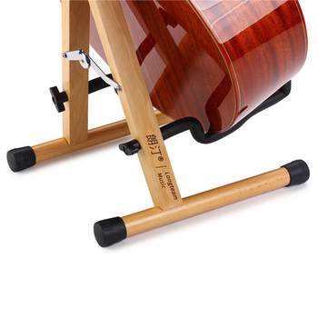 ກີຕ້າຢືນໄມ້ແຂງ piano stand beech folk classical guitar stand upright bass stand folding electric guitar base