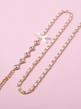 小狗事务所 宝石铃铛项圈choker真皮女颈带y2k亚文化项链