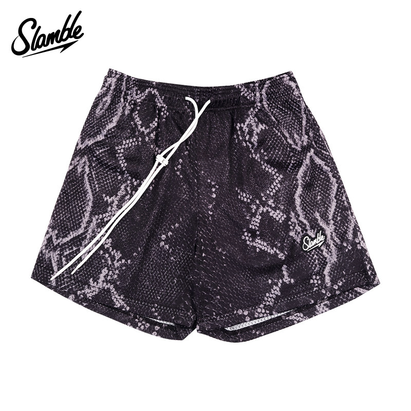 SLAMBLE男子运动短裤四分网眼蛇纹年篮球训练健身透气美式宽松潮,淘宝优惠券,粉丝福利购,淘宝优惠卷