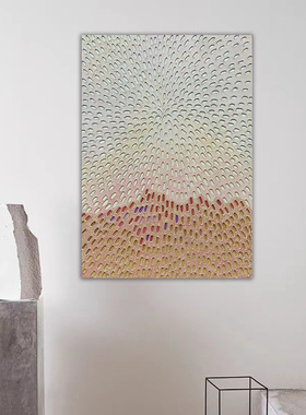 侘寂风烟花立体玄关装饰画手绘肌理油画客厅卧室民宿背景墙挂画