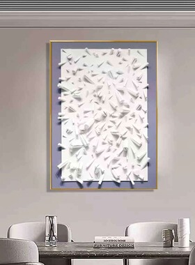 手工木头实物画现代简约客厅沙发抽象画浮雕立体砂岩玄关过道挂画