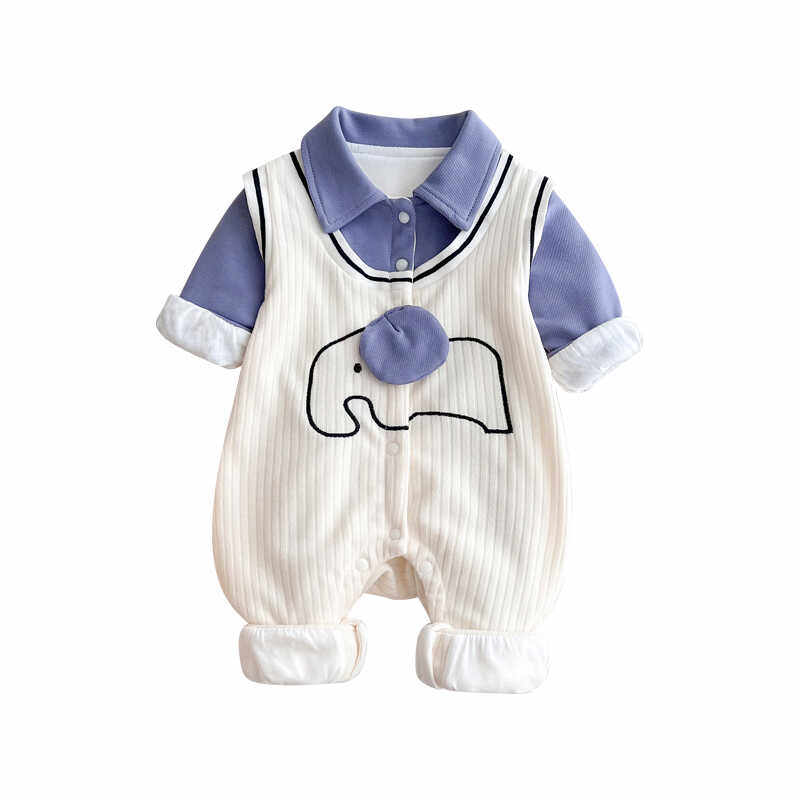 一岁男宝宝衣服婴儿秋季连体衣婴幼儿哈衣新生婴儿儿衣服满月百天