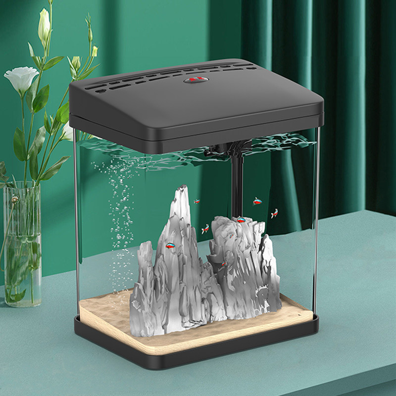 鱼缸造景客厅小型过滤循环生态超白亚克力电视柜旁桌面专业养鱼缸,淘宝优惠券,粉丝福利购,淘宝优惠卷