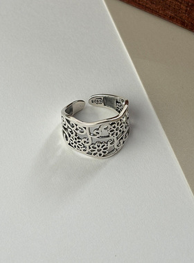 Yooper复古宫廷纯银女戒指