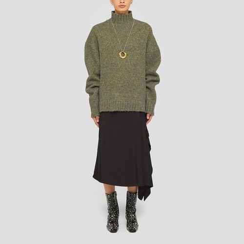 【甄选折扣】JIL SANDER 秋冬女士 绵羊毛直筒半身裙 - 图0