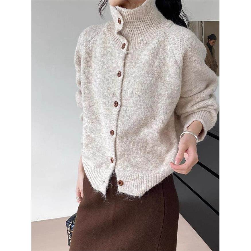 高级感超好看新年红色高领毛衣外套女秋冬慵懒风宽松针织开衫上衣,淘宝优惠券,粉丝福利购,淘宝优惠卷