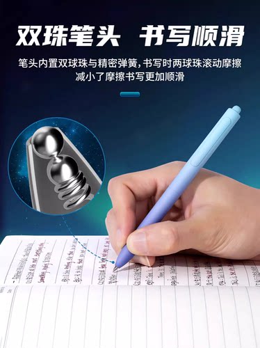 点石极光时空舱DS-0152渐变色按动速干中性笔ins双珠太空舱笔0.5笔芯点石制笔高颜值黑科技文具考试签字黑笔 - 图1