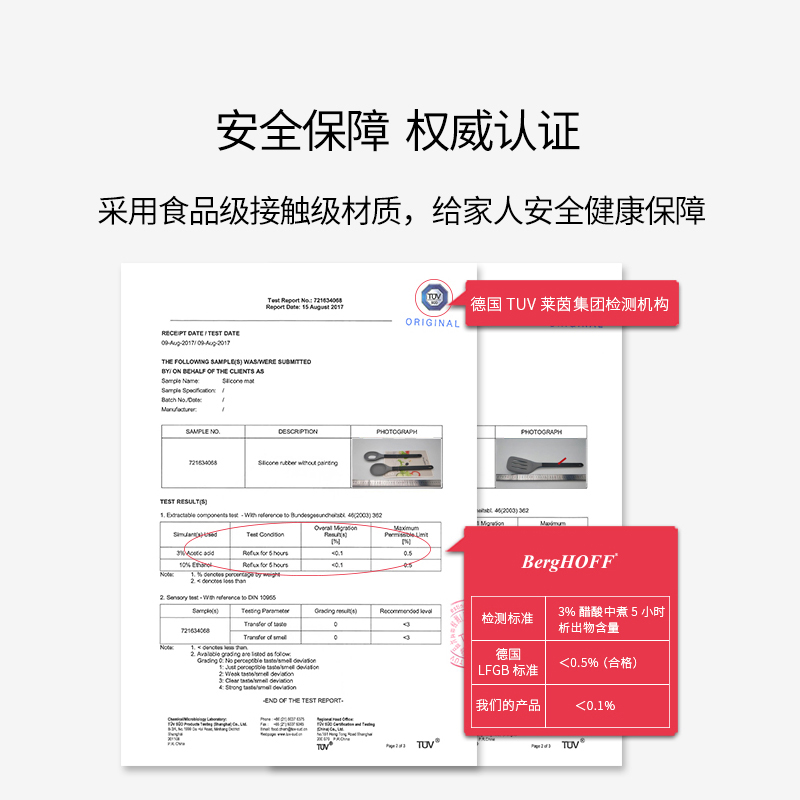 【自营】BergHOFF不粘锅硅胶锅铲耐高温厨房家用铲子汤勺厨具套装 - 图1