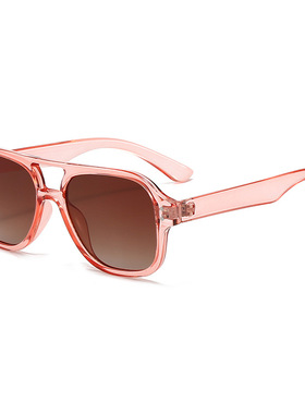 新款欧美ins网红墨镜男跨境朋克潮走秀太阳眼镜双梁墨镜女高级感