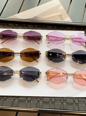 菱形MIU家墨镜太阳镜欧美新潮2024款太阳眼镜ins网红街拍防晒眼镜