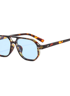 新款复古双梁米钉墨镜个性休闲太阳镜欧美时尚户外开车防晒眼镜男