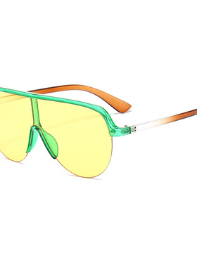 新款连体镜片潮流墨镜大框骑行风镜temu欧美时尚太阳镜sunglasses