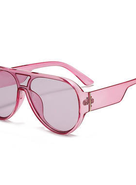 跨境新款飞行员双梁海洋片墨镜潮流复古大框ins网红骑行太阳镜女