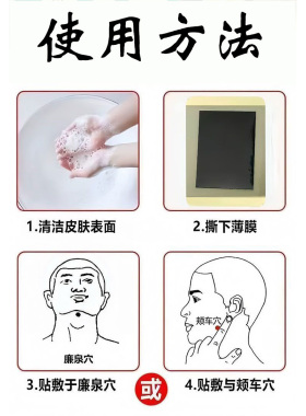 【正品】洛林堂腮腺保健贴腮帮子肿大外用贴一盒6贴