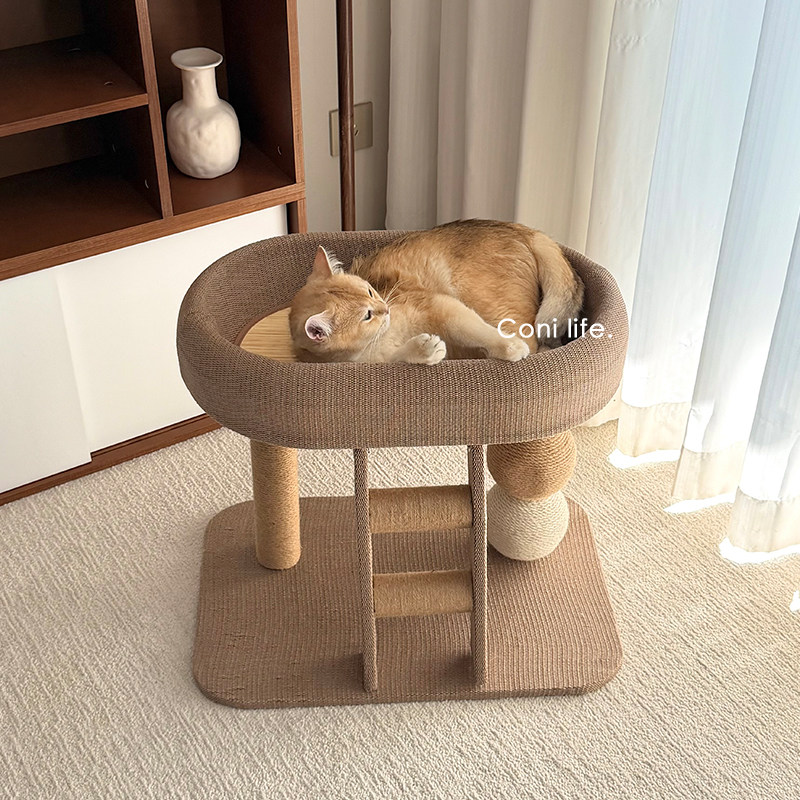 Coni life猫爬架猫窝一体猫抓板剑麻小型猫架子不占地猫抓柱玩具,淘宝优惠券,粉丝福利购,淘宝优惠卷