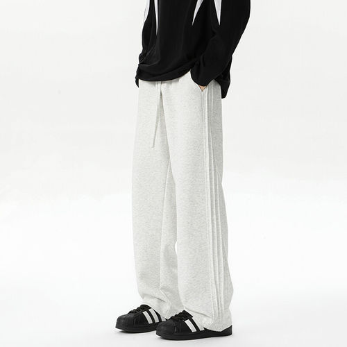 加长版卫裤男190高个子垂感直筒休闲裤子115黑色显瘦阔腿裤宽松潮 - 图1