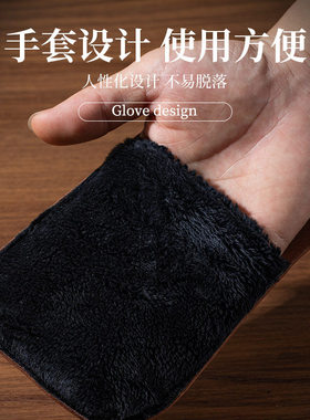 绒毛抛光擦鞋手套PVC仿羊毛绒清洁皮鞋抛光鞋油鞋擦耐用擦鞋神器
