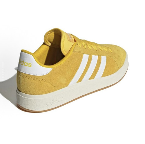 adidas Grand Court Base 00s 舒适薄底 低帮 板鞋 男女同款 黄白 - 图1