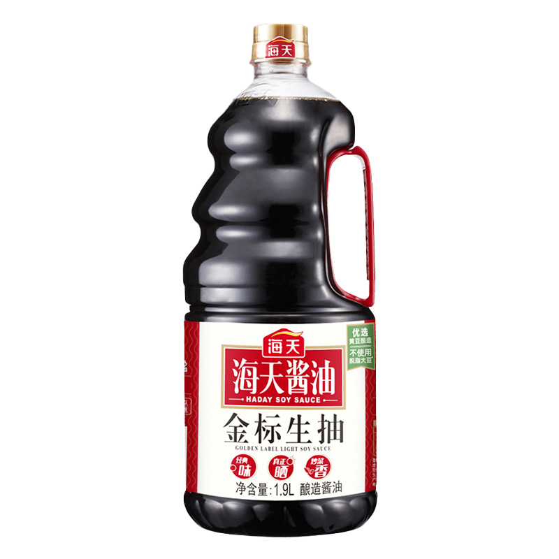 海天金标生抽1.9L*6桶一整箱酿造酱油商用炒菜凉拌调味品1.28L*6 - 图3