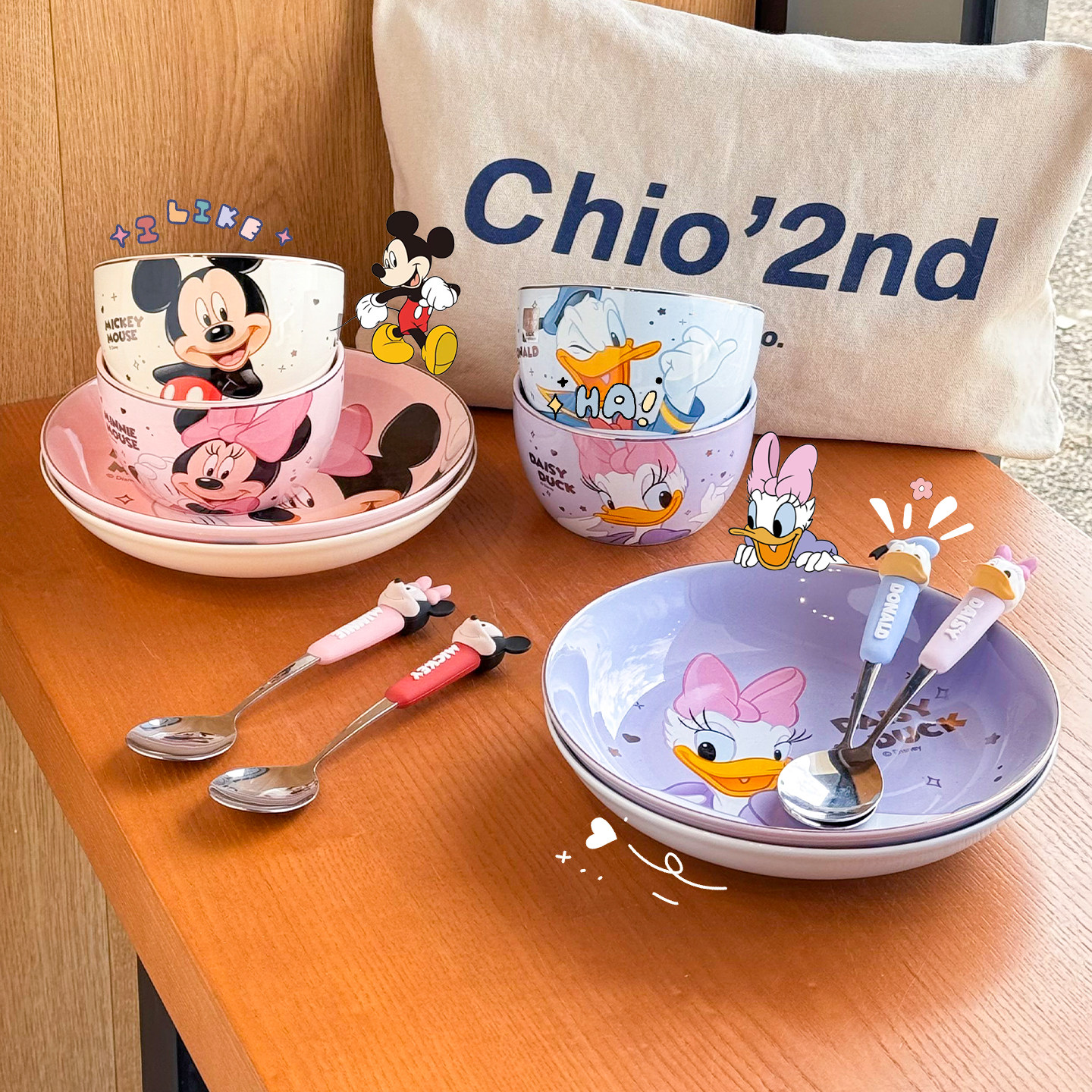 迪士尼联名餐具碗盘套装家用盘子饭碗2026新款乔迁礼物一人食碗碟,淘宝优惠券,粉丝福利购,淘宝优惠卷