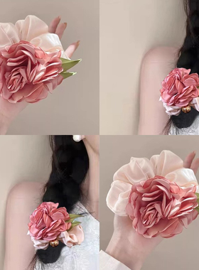 小众设计感复古超仙花朵发绳发圈