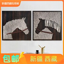 Xinjiang Tibet Horse Nail Line Painting Diy Handmade Nail Winding Painting String Silk Painting Solid Materials Creativity