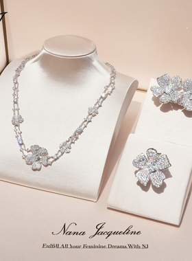 NJJewelry花朵双层项链