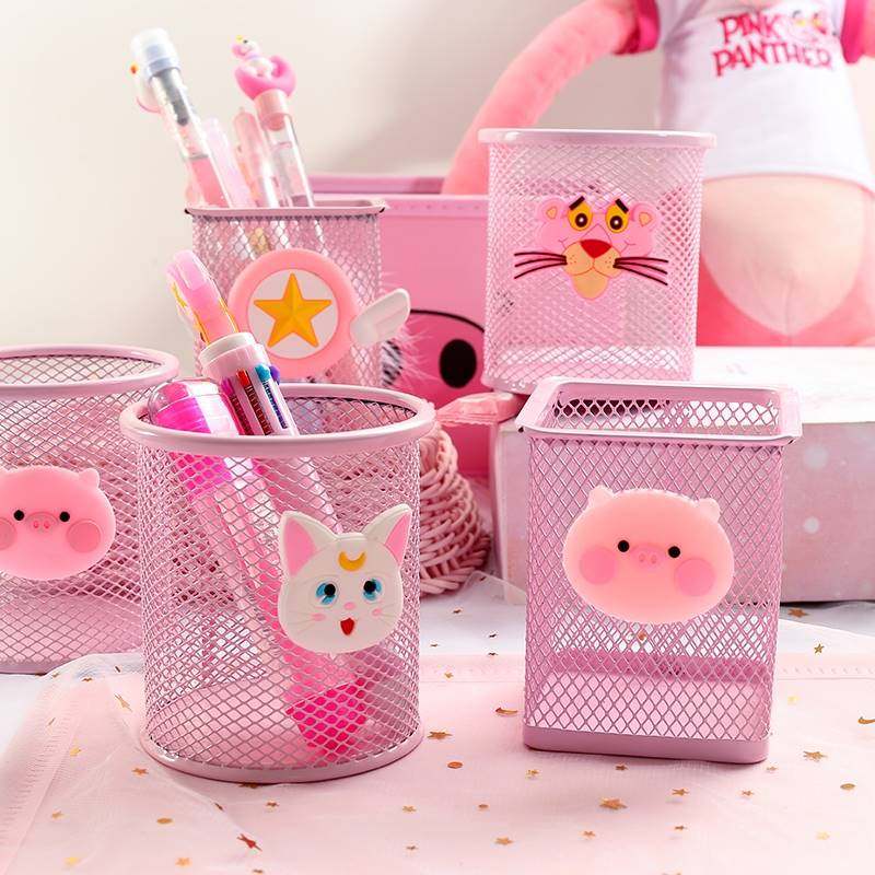 创意时尚个性笔筒北欧可爱少女心ins文具学生卡通收纳盒简约网格,淘宝优惠券,粉丝福利购,淘宝优惠卷