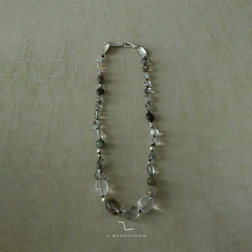 Z-WINDSTORM绿幽灵发晶串珠项链/手链原创小众天然水晶石手串寻物 - 图1