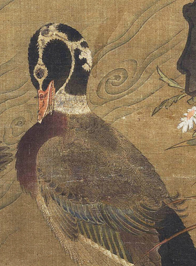 任仁发秋水凫鹥图元代花鸟画微喷打印临摹画稿装饰画芯绢布