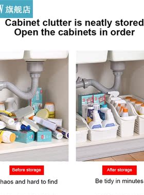 2 Sizes Tabletop Cabinet Belt Wheel Storage Basket Kitchen