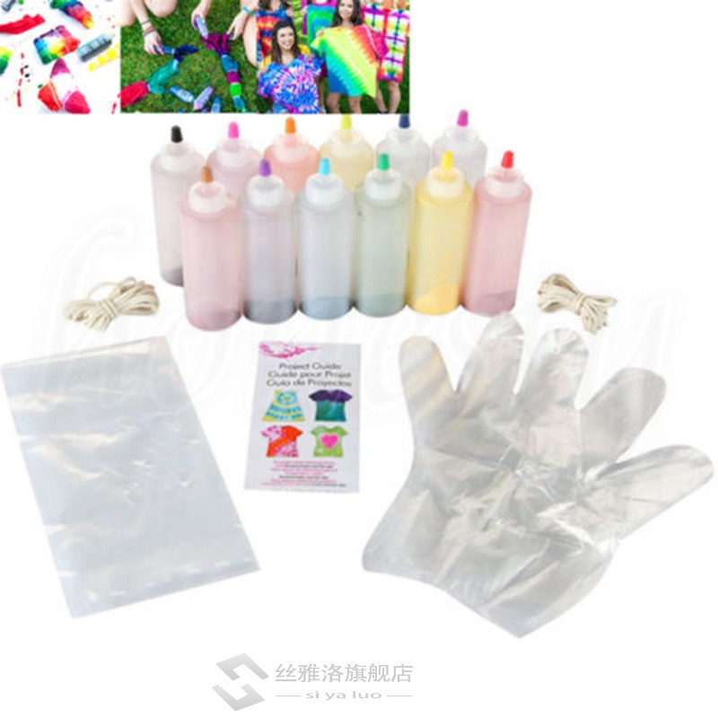 12pcs One Step Tie Dye Kit Vibrant Fabric Textile Permanent-图2