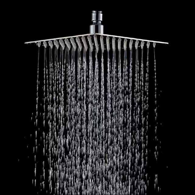 20x20cm 8 Square Stainless Steel Bathroom Square Rain Shower - 图0